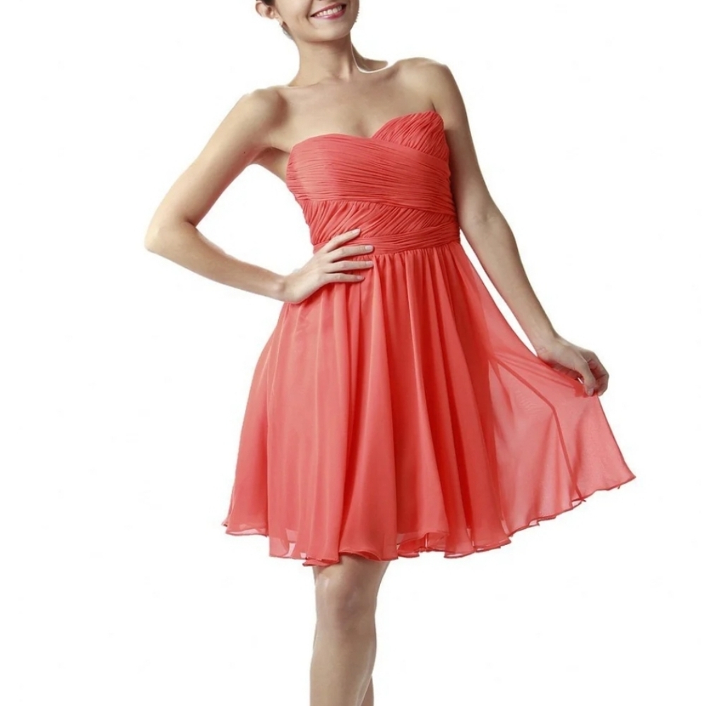 100% silk Aidan Mattox strapless dress, pink, size 4